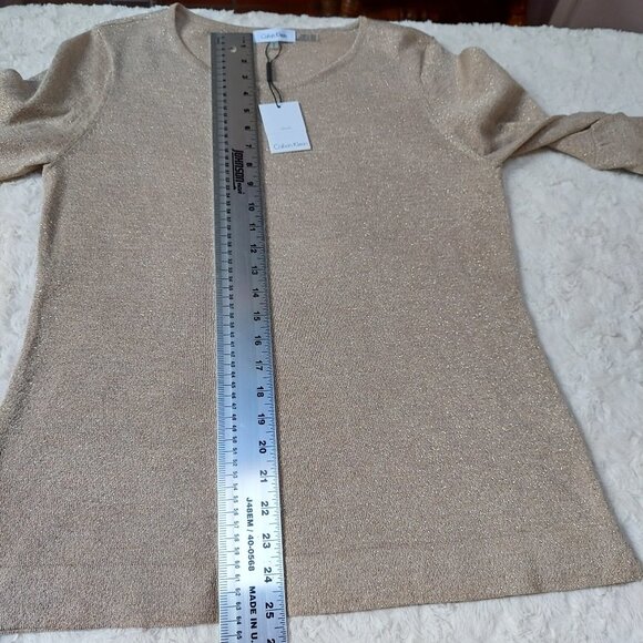 Calvin Klein Metallic Bell Sleeve Sweater - Picture 7 of 9